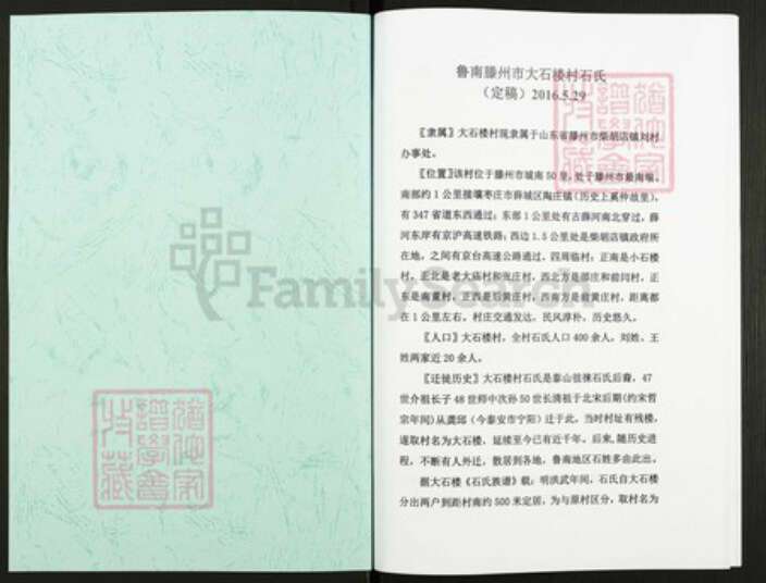 山东省枣庄市滕州市石氏族谱-鲁南滕州市大石楼村石氏.pdf电子版预览图1