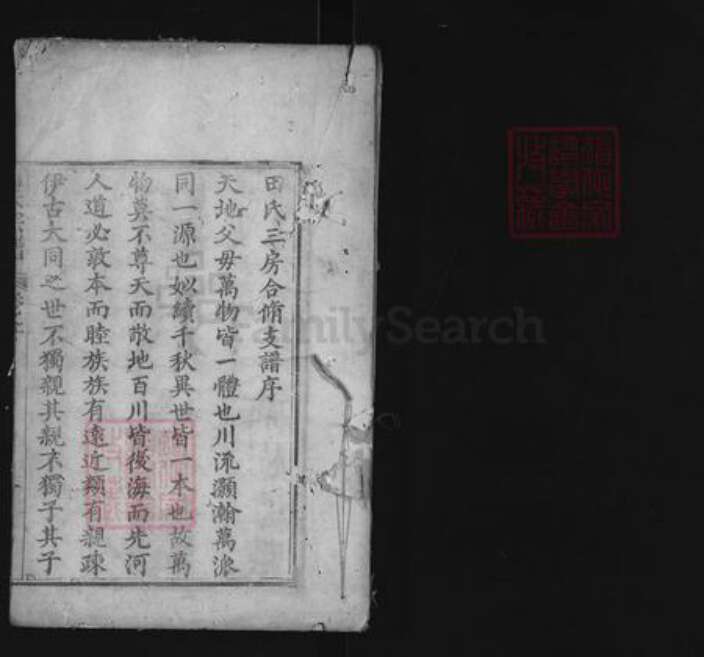 湖北省黄冈市麻城市田氏紫荆堂族谱-田氏宗谱.pdf电子版预览图1