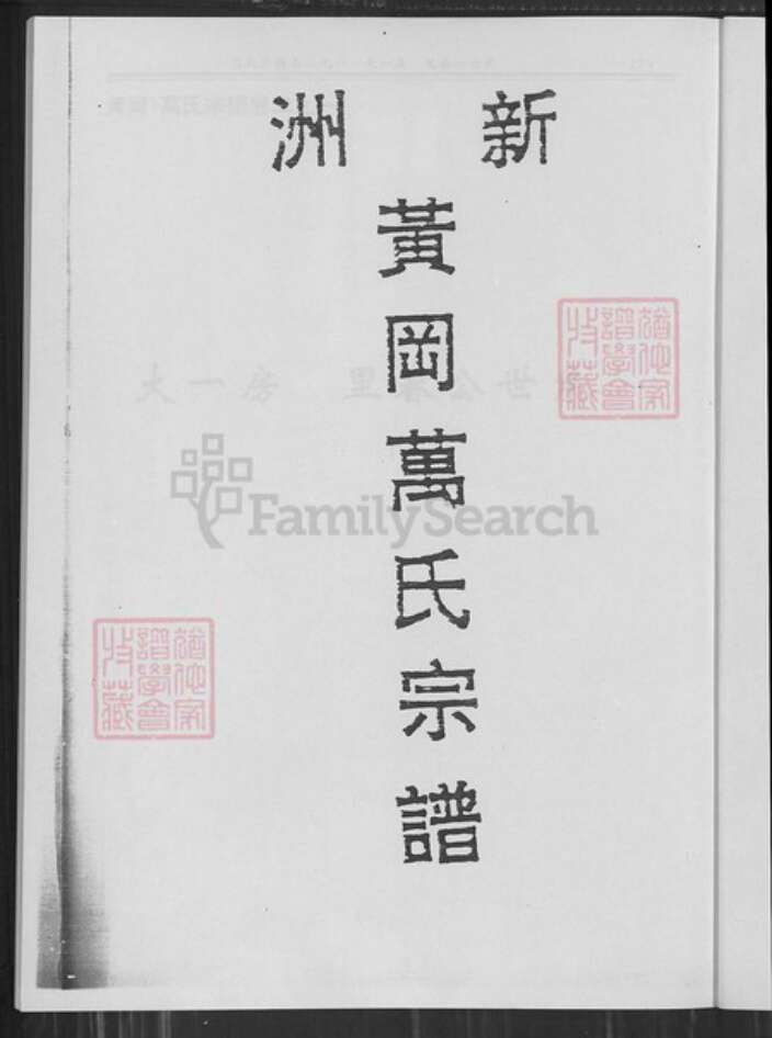 湖北省武汉市新洲区万氏族谱-新洲黄冈万氏宗谱.pdf电子版预览图1