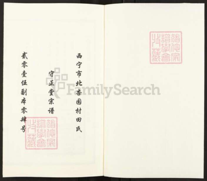 青海省西宁市青海省西宁市田氏守正堂族谱-田氏宗谱.pdf电子版预览图1