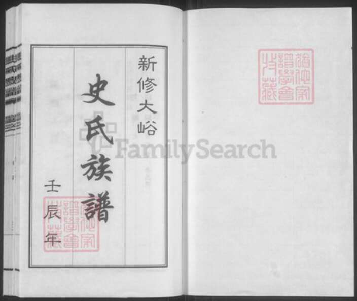 山西省阳泉市盂县上社镇史氏忠烈堂族谱-新修大峪史氏族谱.pdf电子版预览图1