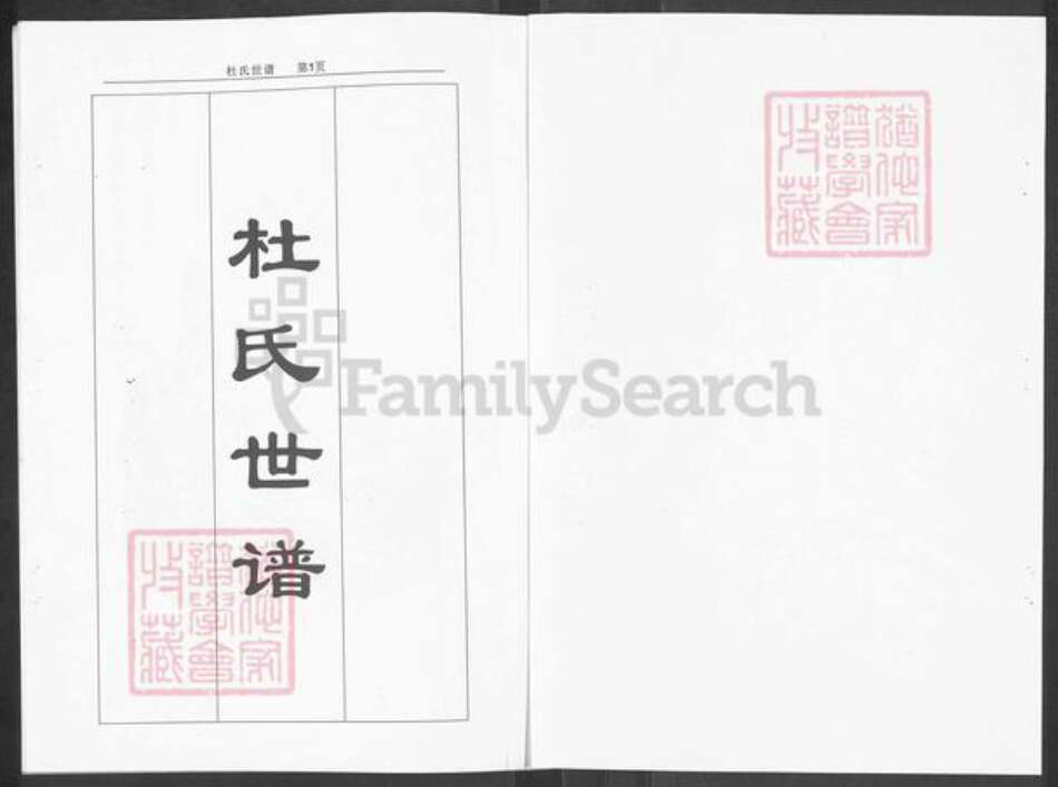 山东省淄博市淄川区杜氏族谱-杜氏世谱.pdf电子版预览图1