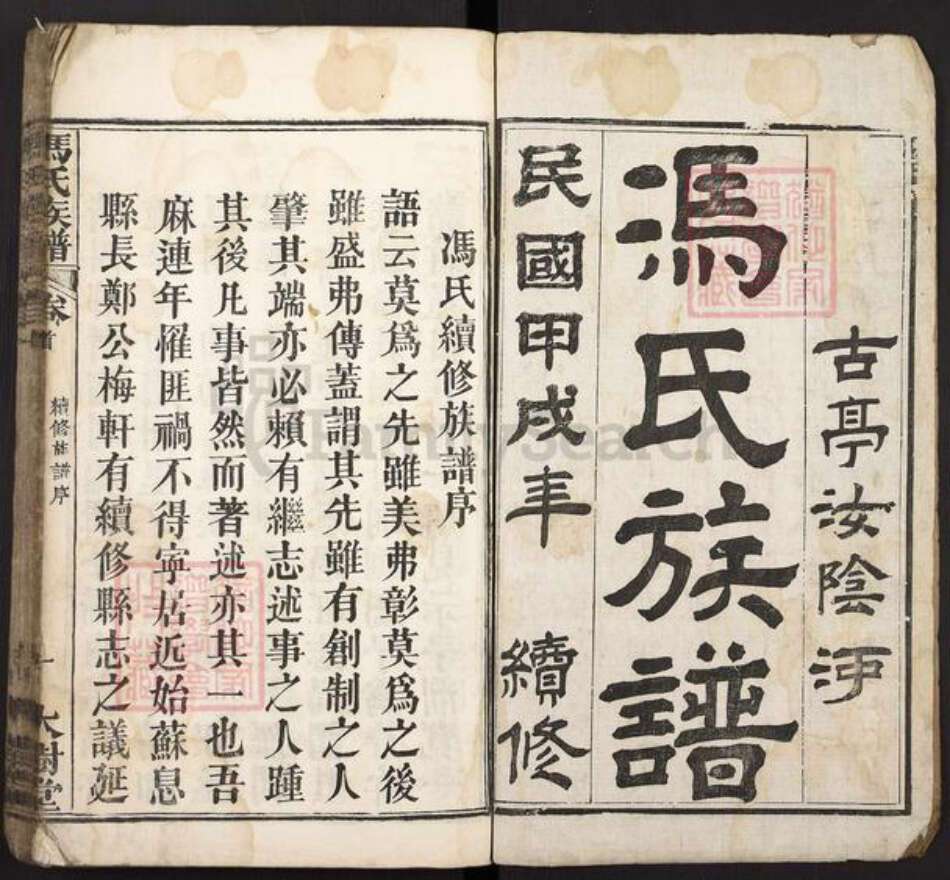 湖北省黄冈市麻城市冯氏大树堂族谱-冯氏族谱.pdf电子版预览图1