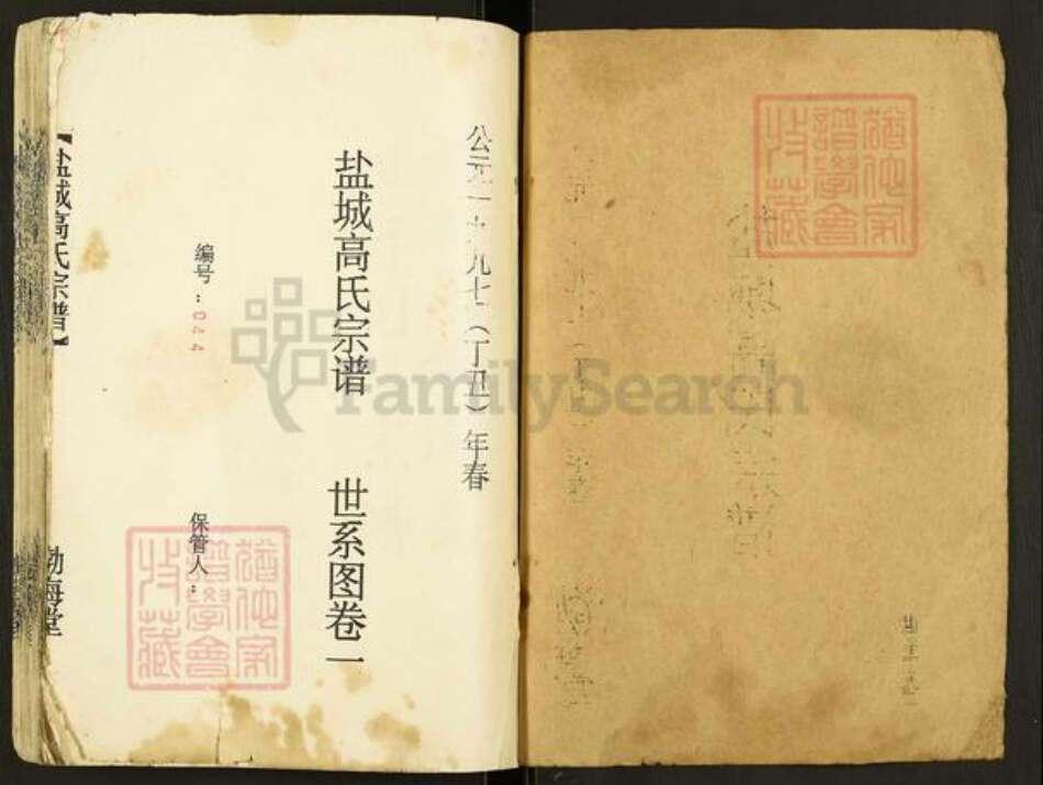 江苏省盐城市建湖县上冈镇高氏渤海堂族谱-盐城高氏宗谱.pdf电子版预览图1