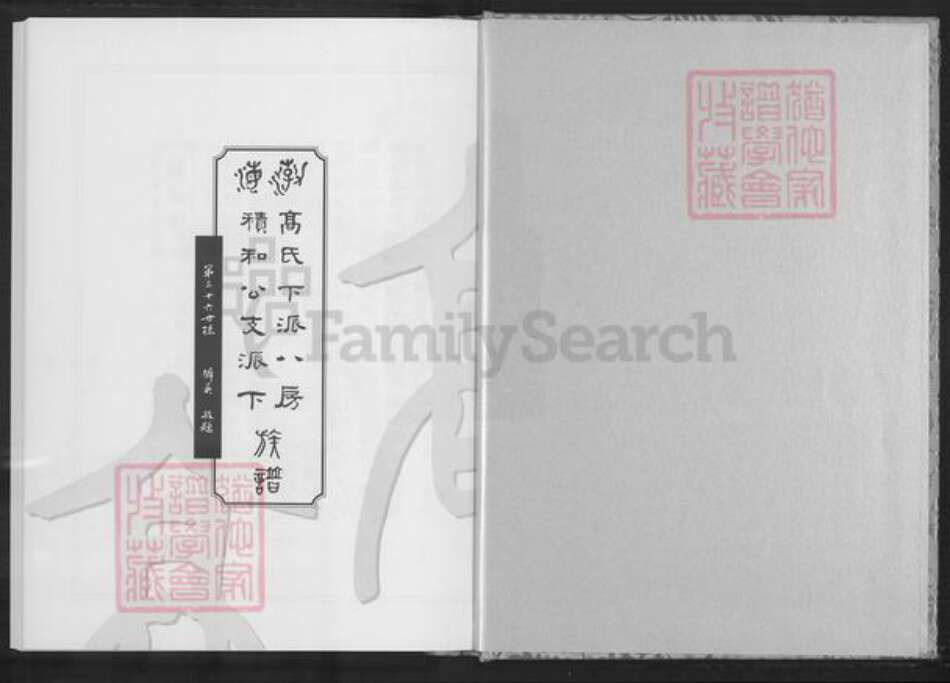 台湾台北市文山区高氏族谱-高氏下派八房积和公支派下族谱.pdf电子版预览图1