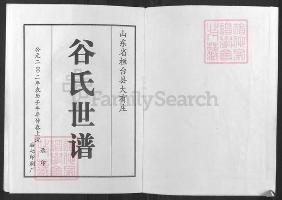 山东省淄博市桓台县唐山镇谷氏族谱-谷氏世谱.pdf电子版预览图1