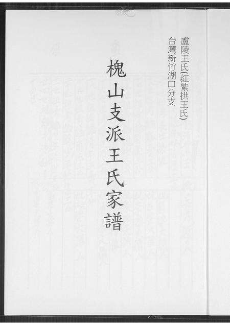 福建王氏族谱-槐山支派王氏家谱.pdf电子版预览图1