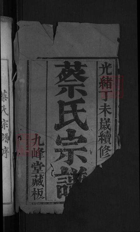湖北省黄冈市麻城市蔡氏九峰堂族谱-蔡氏宗谱.pdf电子版预览图2