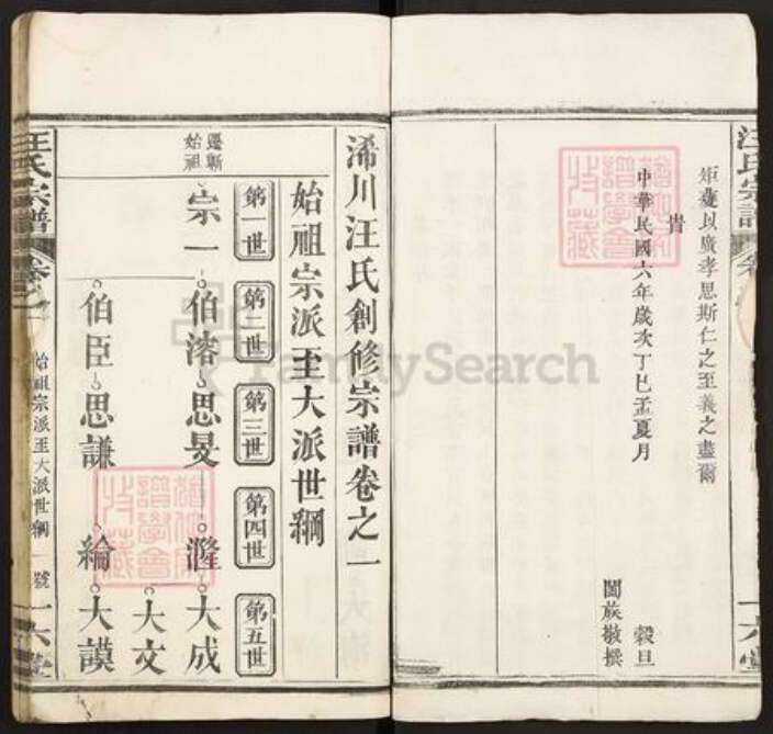 湖北省黄冈市浠水县巴河镇汪氏一六堂族谱-汪氏宗谱.pdf电子版预览图2