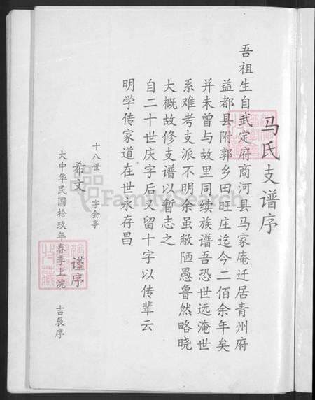 山东省潍坊市青州市庙子镇马氏族谱-马氏支谱.pdf电子版预览图3