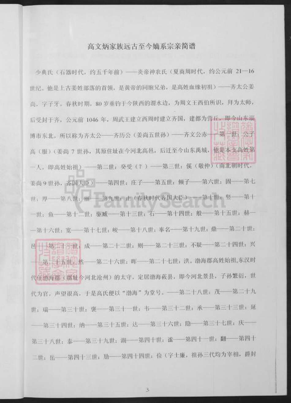 江西省南昌市新建区长堎镇高氏族谱-高文炳家族远古至今嫡系宗亲简谱.pdf电子版预览图3