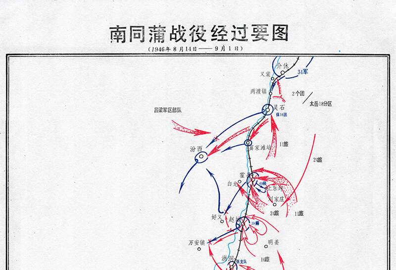 解放战争南同蒲战役经过要图缩略图