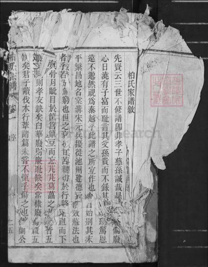 安徽省铜陵市枞阳县欧山镇柏氏族谱-柏氏宗谱.pdf电子版预览图1