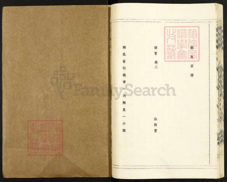 湖北省仙桃市蔡氏洛阳堂族谱-蔡氏宗谱.pdf电子版预览图1