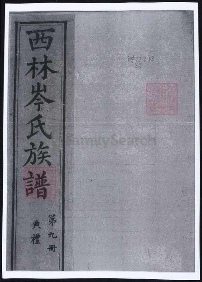 广西壮族自治区百色市隆林各族自治县岑氏族谱-广西西林岑氏族谱.pdf电子版