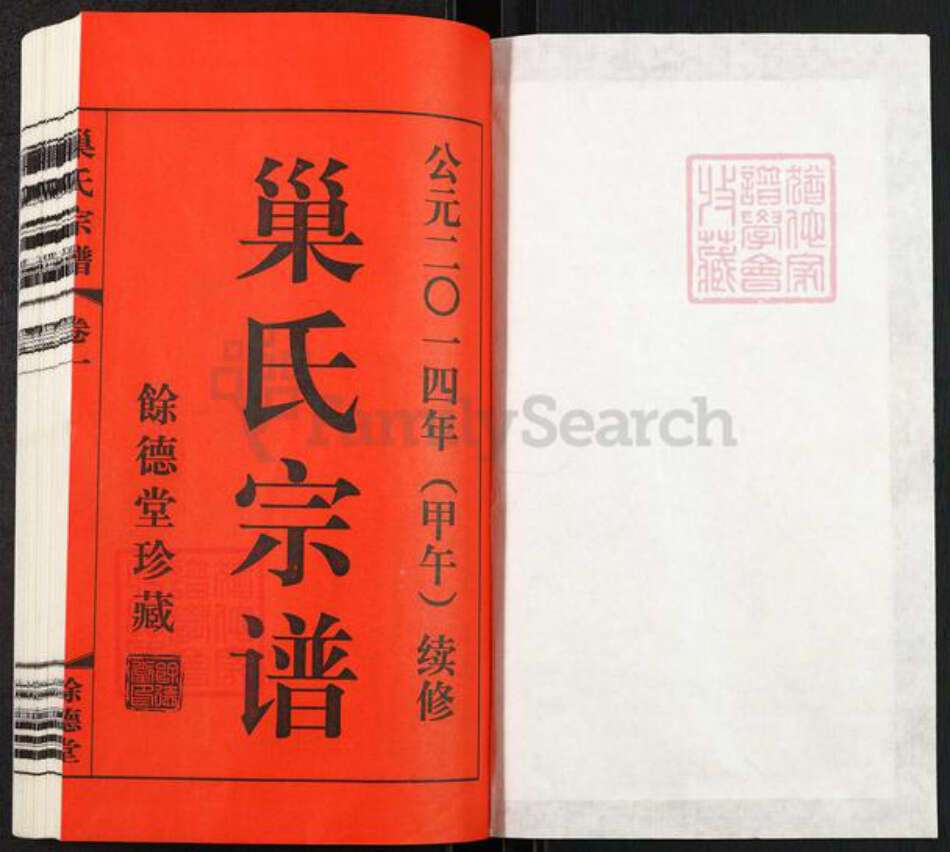 江苏省常州市钟楼区巢氏余德堂族谱-巢氏宗谱.pdf电子版预览图1