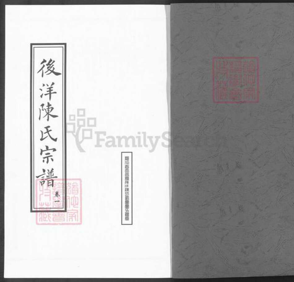 浙江省台州市天台县陈氏族谱-浙江天台后洋陈氏宗谱.pdf电子版预览图1