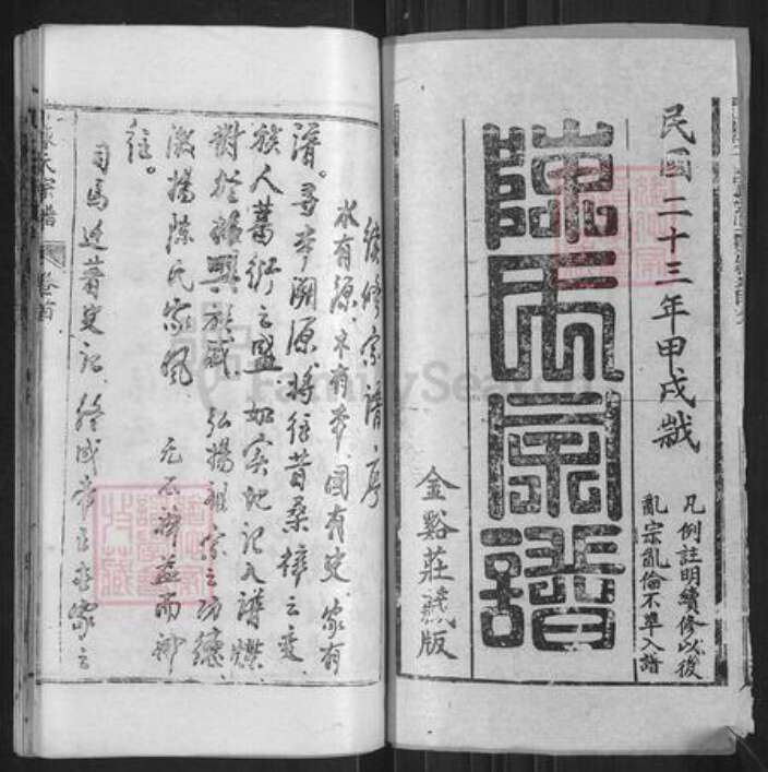 湖北省黄冈市罗田县河铺镇陈氏族谱-陈氏宗谱.pdf电子版预览图1