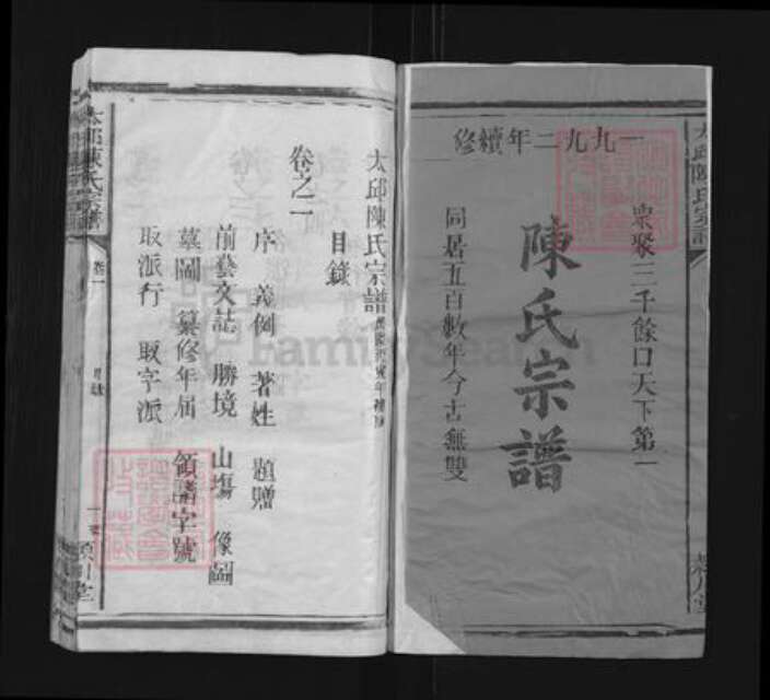 福建省南平市延平区陈氏颖川堂族谱-太邱陈氏宗谱.pdf电子版预览图1