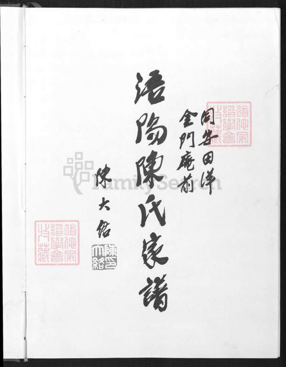 福建省泉州市金门县金沙陈氏族谱-同安田洋金门庵前浯阳陈氏家谱.pdf电子版预览图1