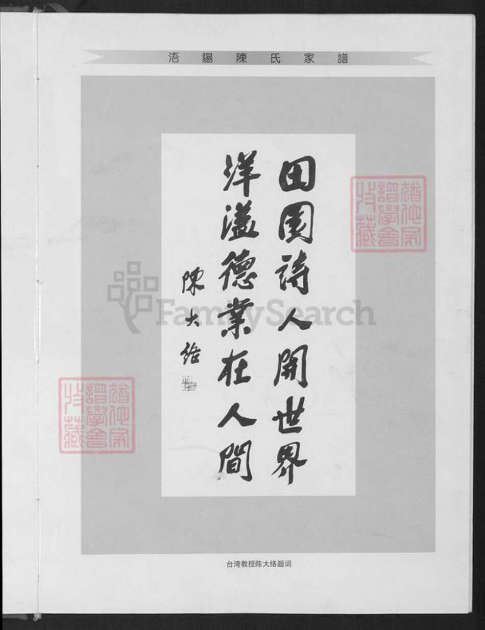 福建省泉州市金门县金沙陈氏族谱-同安田洋金门庵前浯阳陈氏家谱.pdf电子版预览图2