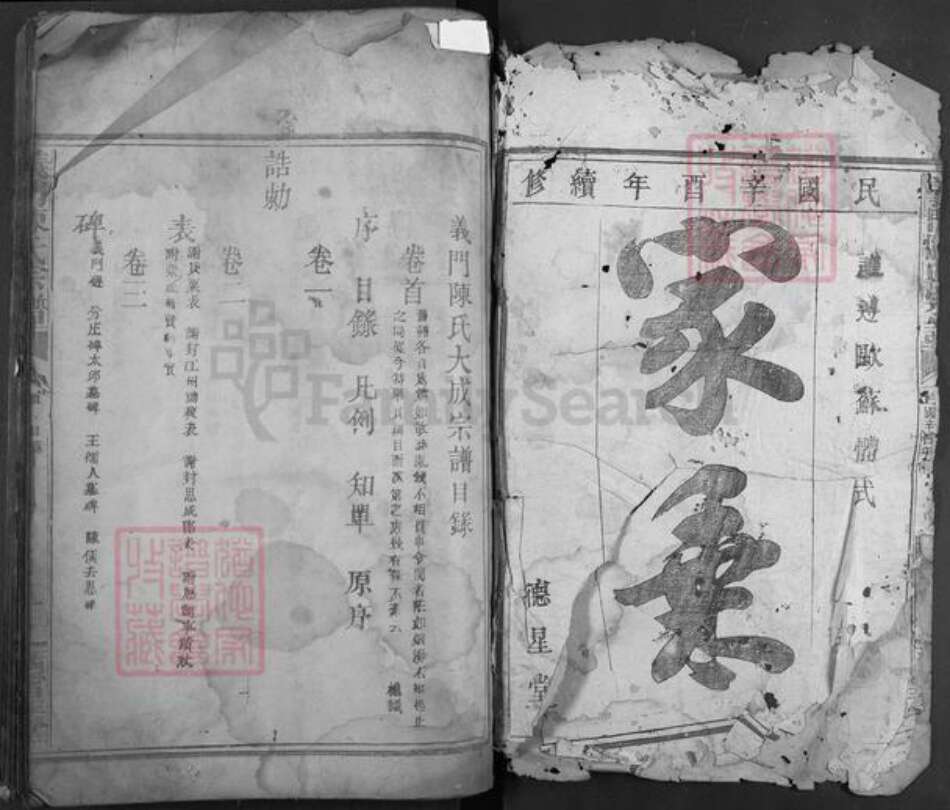 湖北省黄石市阳新县洋港镇陈氏德星堂族谱-义门陈氏宗谱.pdf电子版预览图1