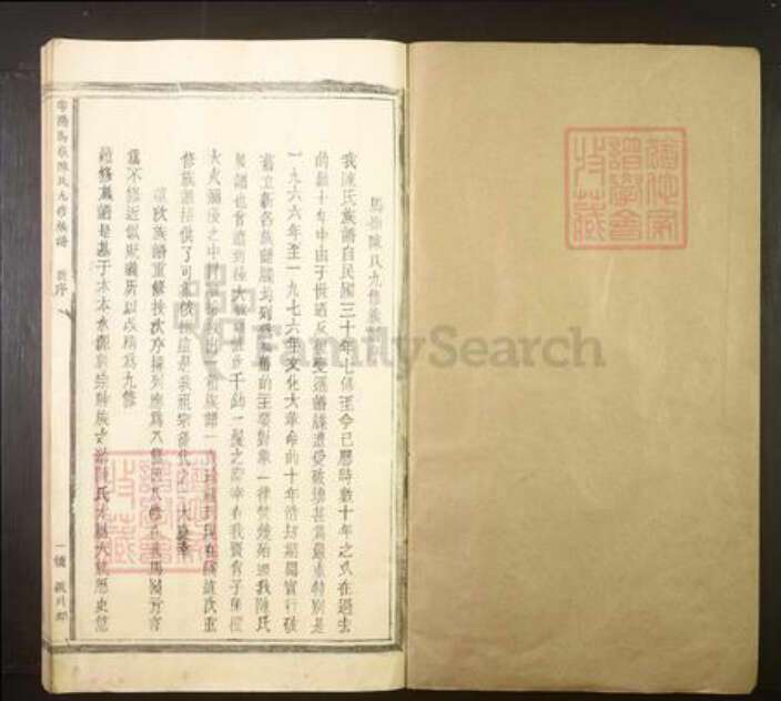江西省陈氏族谱-雩阳马岭陈氏九修族谱[不分卷].pdf电子版预览图1