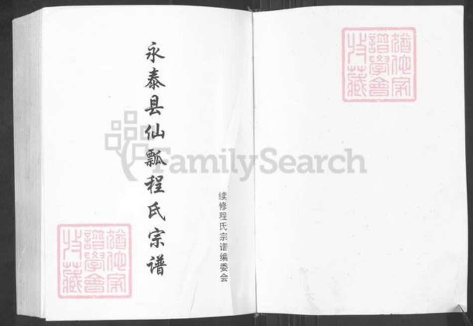 福建省福州市永泰县赤锡乡程氏族谱-永泰县仙瓢程氏宗谱.pdf电子版预览图1