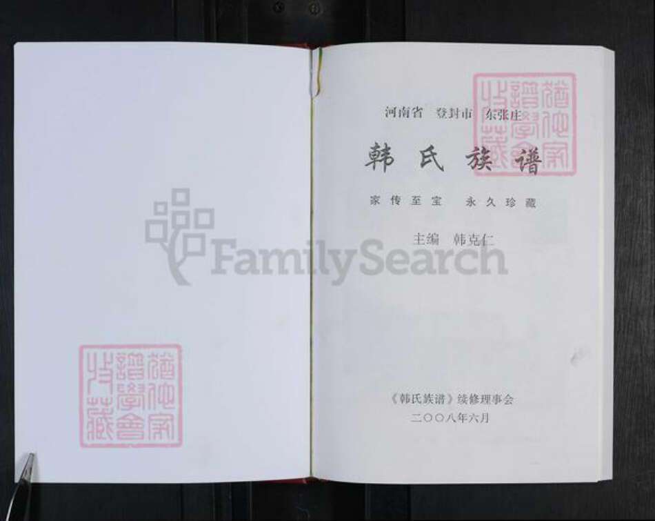 河南省郑州市登封市韩氏族谱-韩氏族谱.pdf电子版预览图1