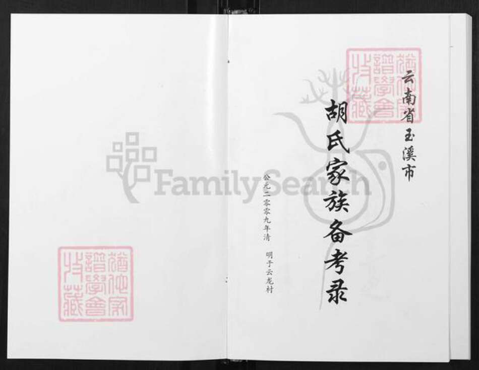 云南省玉溪市澄江市胡氏族谱-云南省玉溪市胡氏家族备考录.pdf电子版预览图1