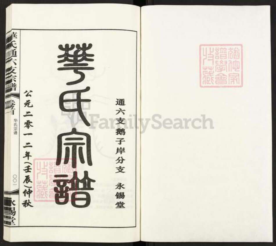 江苏省无锡市惠山区洛社街道华氏永锡堂族谱-华氏通六支鹅子岸分支宗谱.pdf电子版预览图1