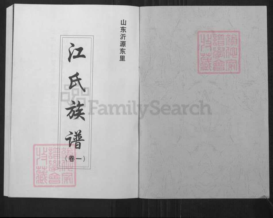 山东省淄博市沂源县东里镇江氏忠恕堂族谱-东里江氏族谱.pdf电子版预览图1