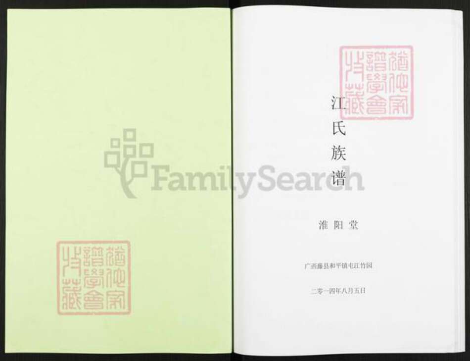 广西壮族自治区梧州市藤县和平镇江氏淮阳堂族谱-江氏族谱.pdf电子版预览图1