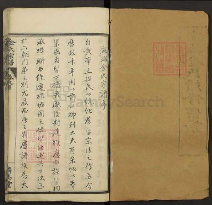 湖北省黄冈市麻城市金氏济美堂族谱-麻城金氏续修宗谱.pdf电子版预览图1