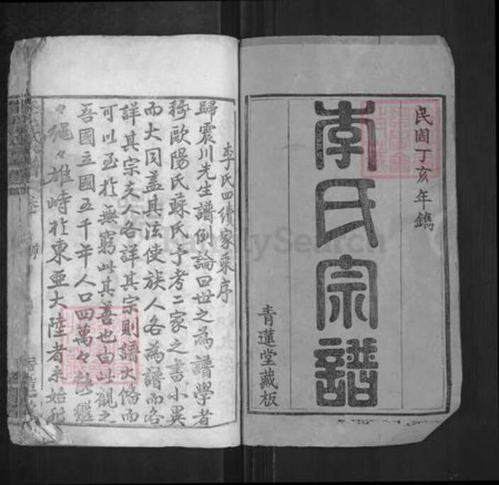 湖北省武汉市黄陂区李氏青莲堂族谱-李氏宗谱.pdf电子版预览图1