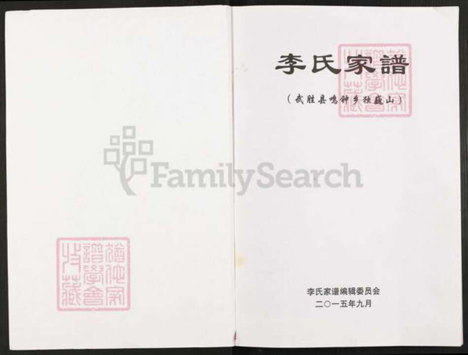 四川省广安市武胜县鸣钟乡李氏族谱-李氏家谱.pdf电子版预览图1