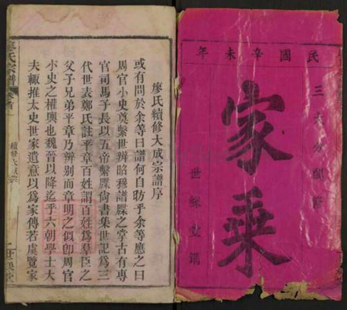 湖北省黄冈市罗田县平湖乡廖氏世彩堂族谱-廖氏宗谱.pdf电子版预览图1
