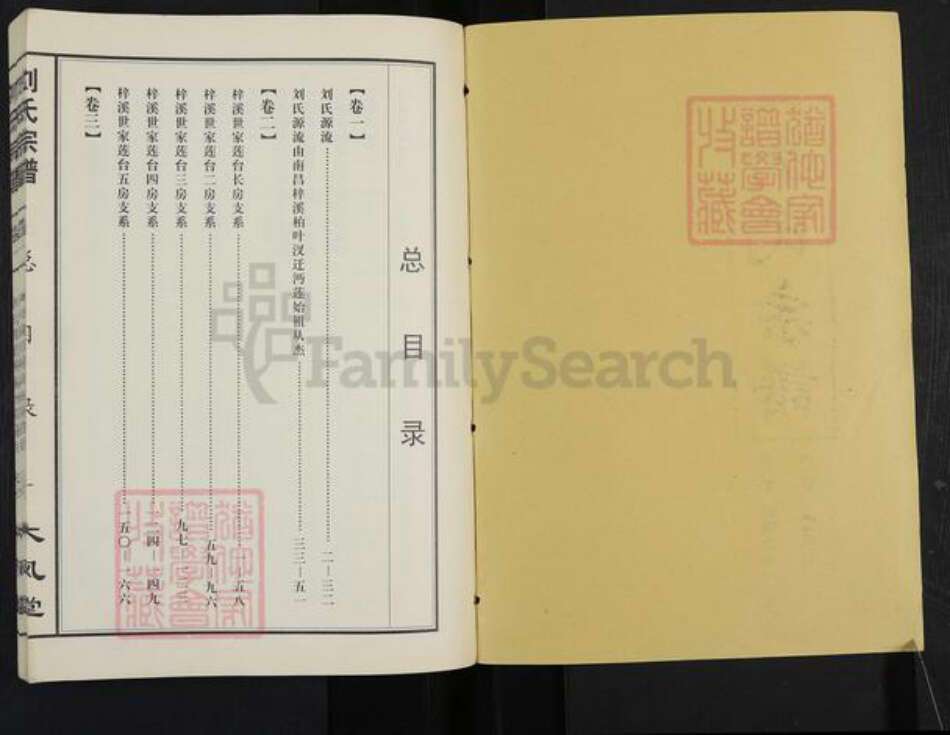 湖北省仙桃市胡场镇刘氏大风堂族谱-刘氏宗谱第八部.梓溪世系.pdf电子版预览图1