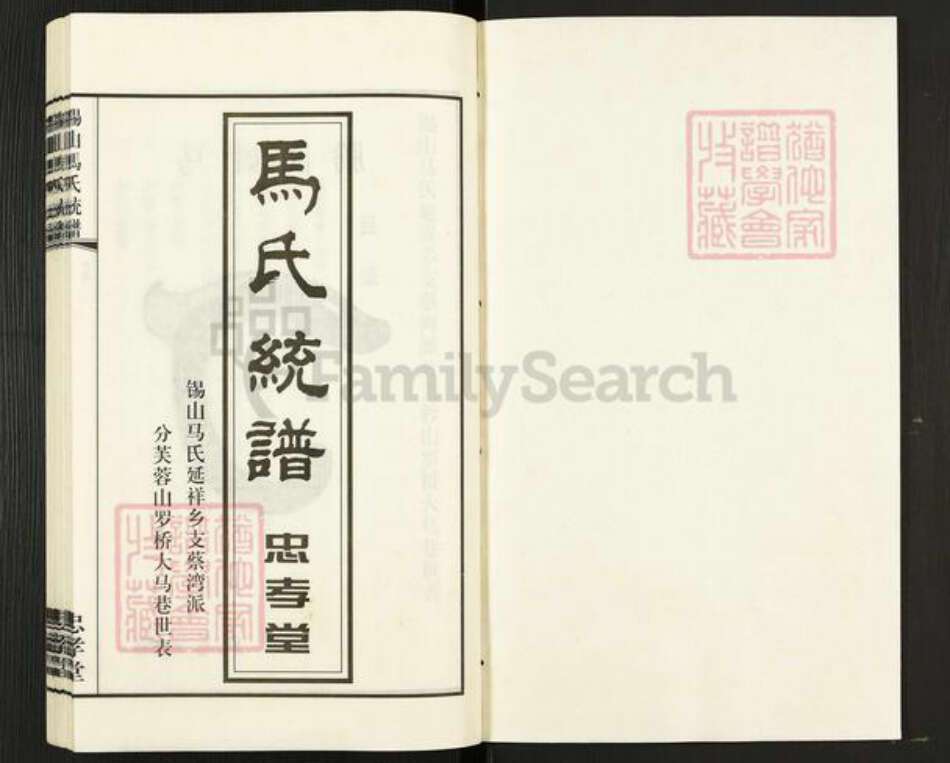 江苏省无锡市锡山区鹅湖镇马氏忠孝堂族谱-锡山马氏统谱.pdf电子版预览图1