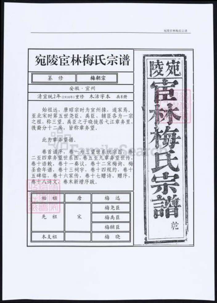 安徽省宣城市梅氏族谱-陵宛宦林梅氏宗谱.pdf电子版缩略图