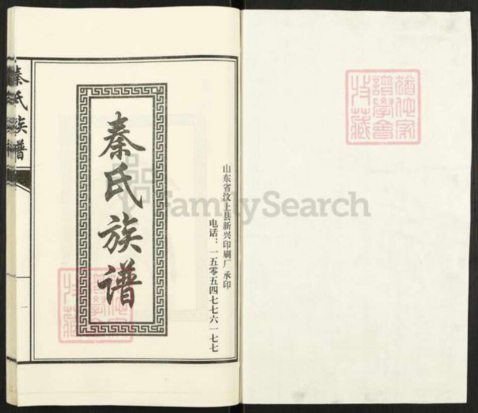 山东省济宁市汶上县康驿镇秦氏族谱-秦氏族谱.pdf电子版预览图1