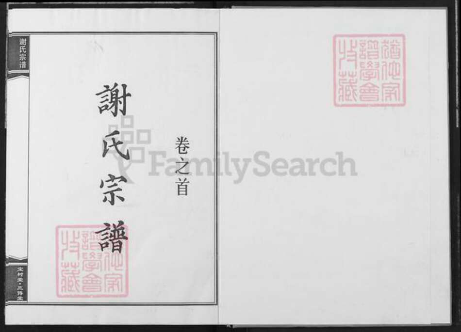 湖北省武汉市新洲区谢氏宝树堂族谱-谢氏宗谱.pdf电子版预览图1