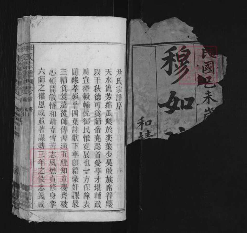 安徽省安庆市宿松县二郎镇尹氏和靖堂族谱-尹氏宗谱.pdf电子版预览图1