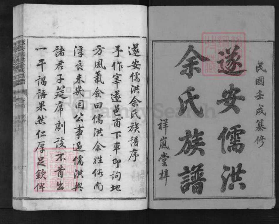 浙江省杭州市淳安县县余氏祥岚堂族谱-遂安儒洪余氏族谱.pdf电子版预览图1