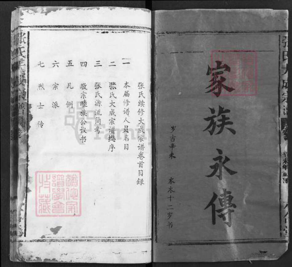 湖北省黄冈市浠水县竹瓦镇张氏六合堂族谱-张氏大成宗谱.pdf电子版预览图1