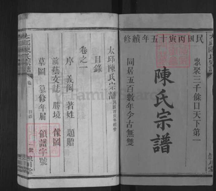 江西省上饶市信州区陈氏颖川堂族谱-太邱陈氏宗谱.pdf电子版预览图1