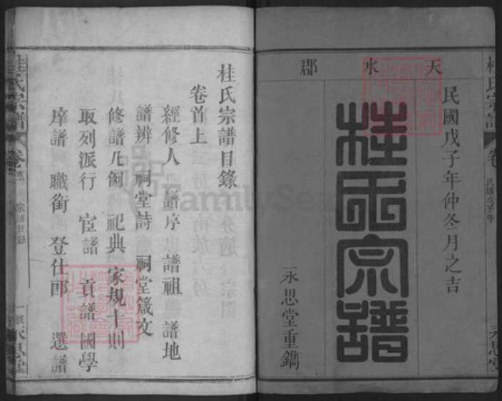 湖北省黄冈市武穴市花桥镇桂氏永思堂族谱-桂氏宗谱.pdf电子版预览图1