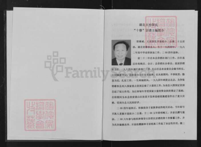 湖北省黄石市大冶市灵乡镇湖北省黄石市大冶市安徽省六安市金寨县贺；贺氏儒宗堂族谱-贺氏宗谱.pdf电子版预览图1