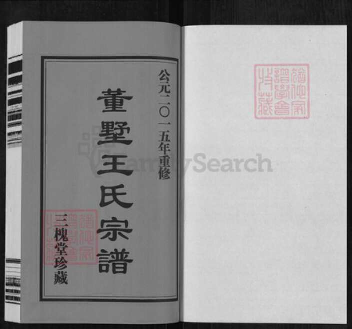 江苏省常州市天宁区郑陆镇王氏三槐堂族谱-董墅王氏宗谱.pdf电子版预览图1