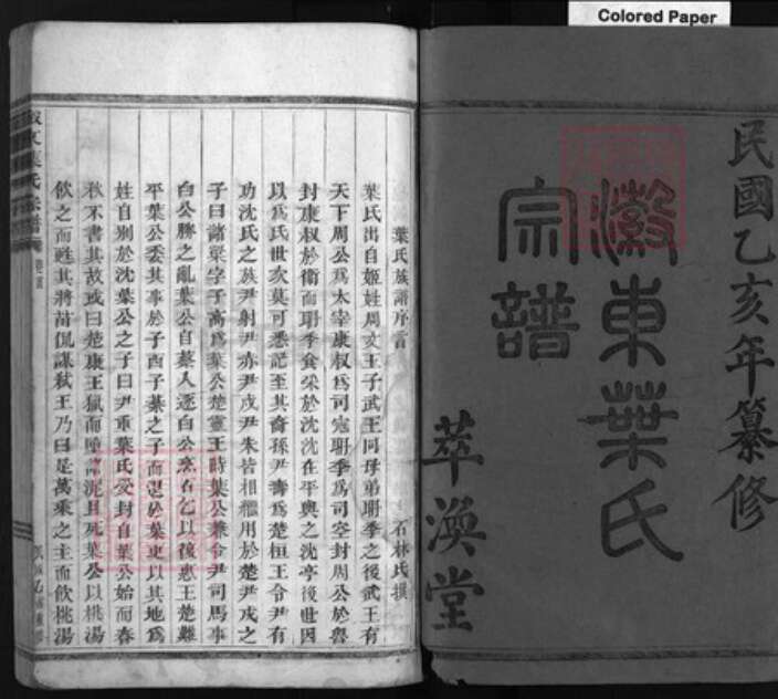 浙江省叶氏族谱-瀫东叶氏宗谱 [28卷,首2卷,末1卷].pdf电子版预览图1